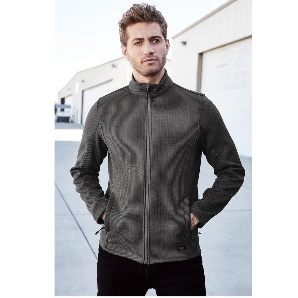 OGIO Grit Jacket Men‎ Fleece Performance Utility Cadet Collar Gray Full Zip XLT